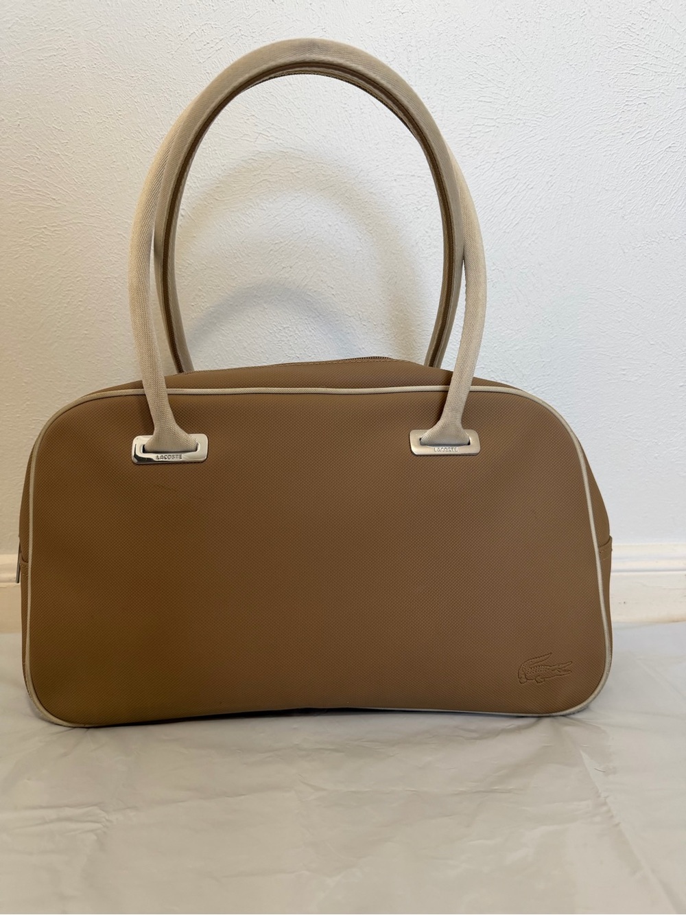 Lacoste Tan Bowling Satchel Shoulder Bag